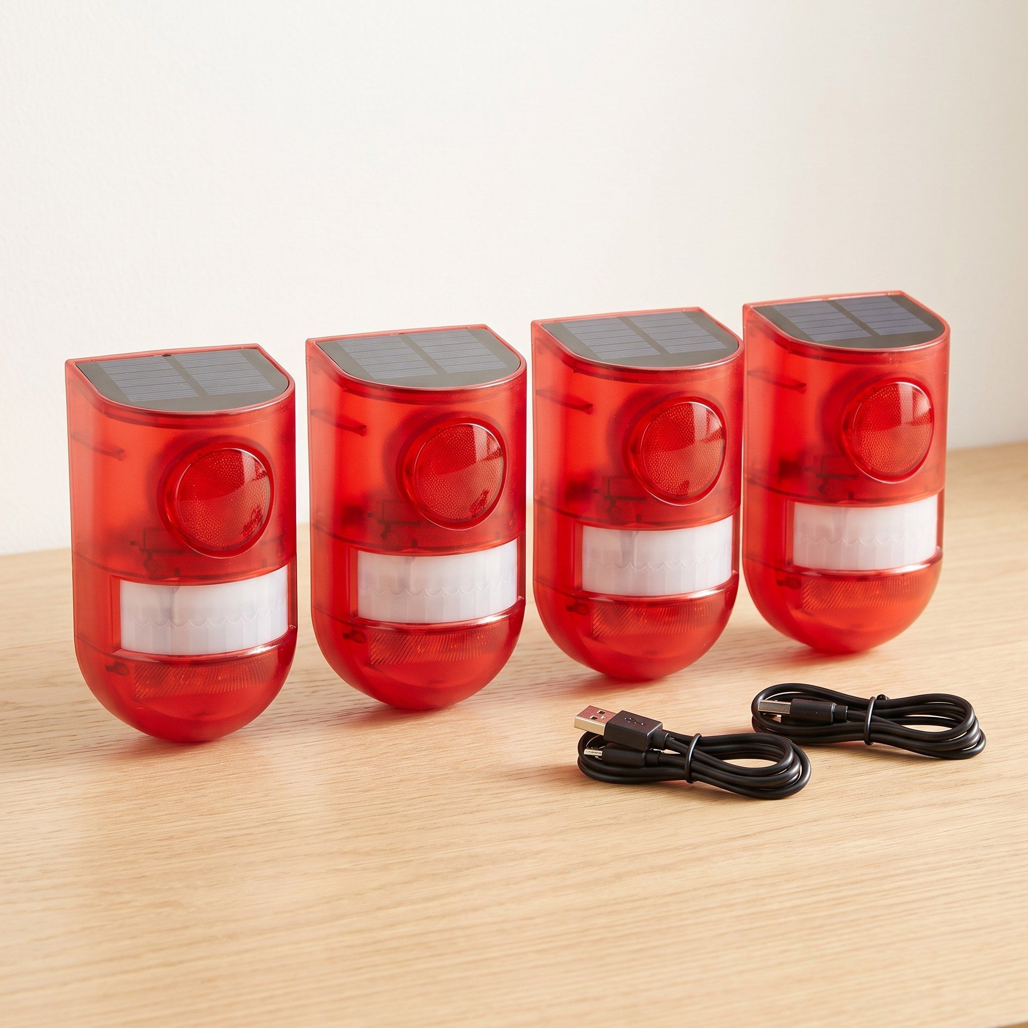 Four solar motion alarms from the 4 pack