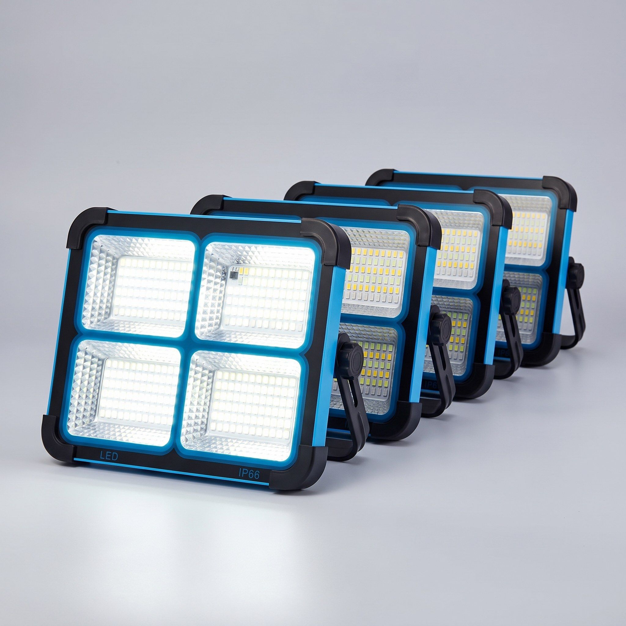 Four solar magnetic LED work lights from the 4 pack